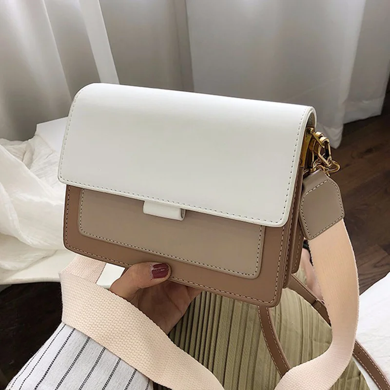 

Simple Bag Contrast Color Messenger Leather Handbags Crossbody Bags Women Travel Handbag Shoulder Ladies Cross Body BagS1