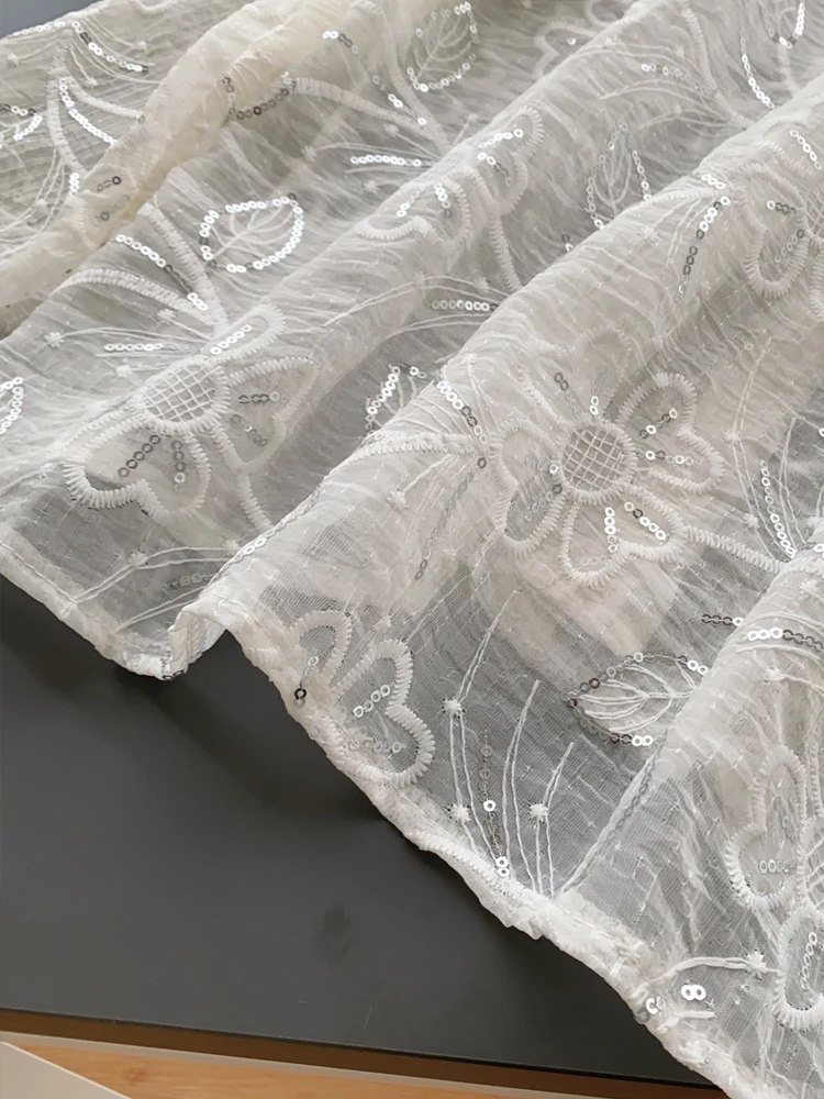 Уличная женская блузка с блестками рубашка длинными рукавами и цветочной