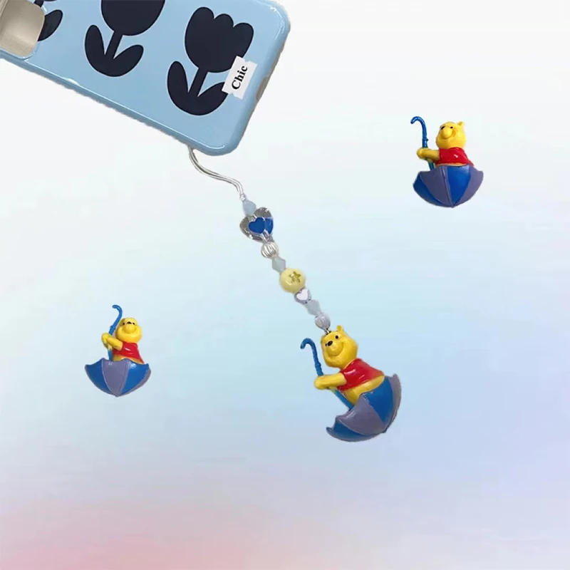 

Heart Pooh Bear Key Chain Women's Fashion Cute Romantic Vintage Key Chain Charm Korean 90's Aesthetic Phone Chains Bag Pendant