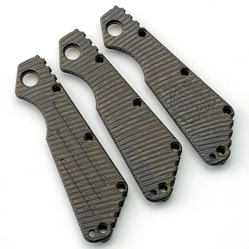 Жареный нож из титанового сплава с 3 узорами пламени ручка для ножа Накладка