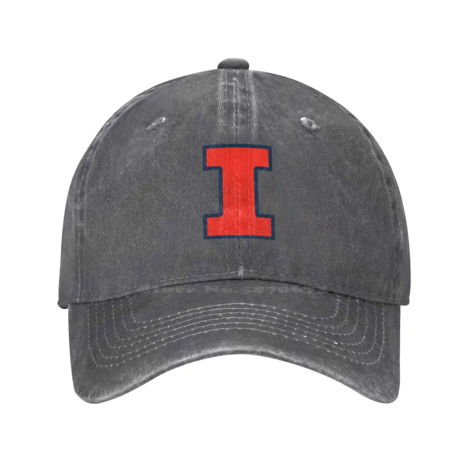 

Illinois Fighting Illini Logo Print Graphic Casual Denim cap Knitted hat Baseball cap