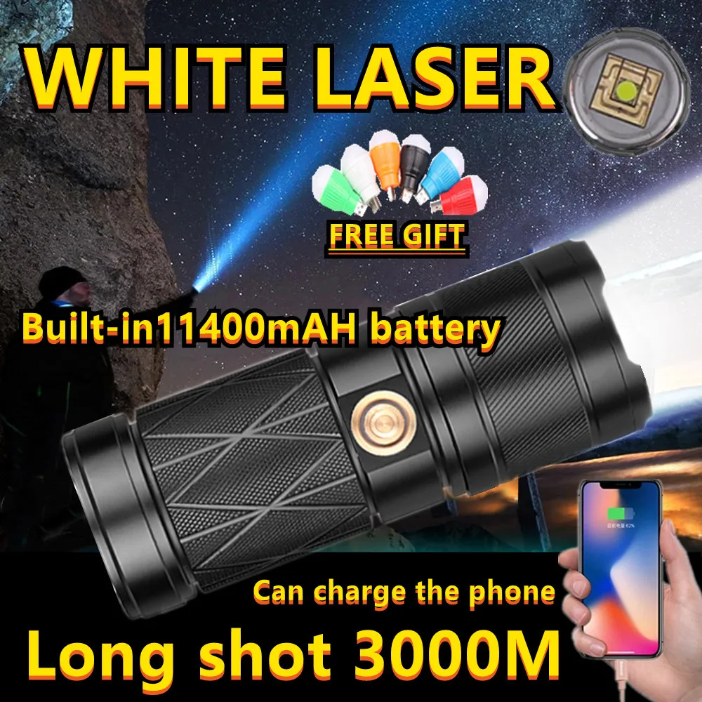 Белый лазерный перезаряжаемый светодиодный фонарик Lep мощный ультрадлинный