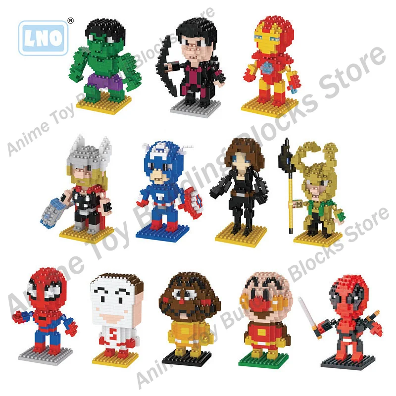 Конструктор из фильма Disney сборка кирпичей Человек-паук Тор Локи капитан аниме