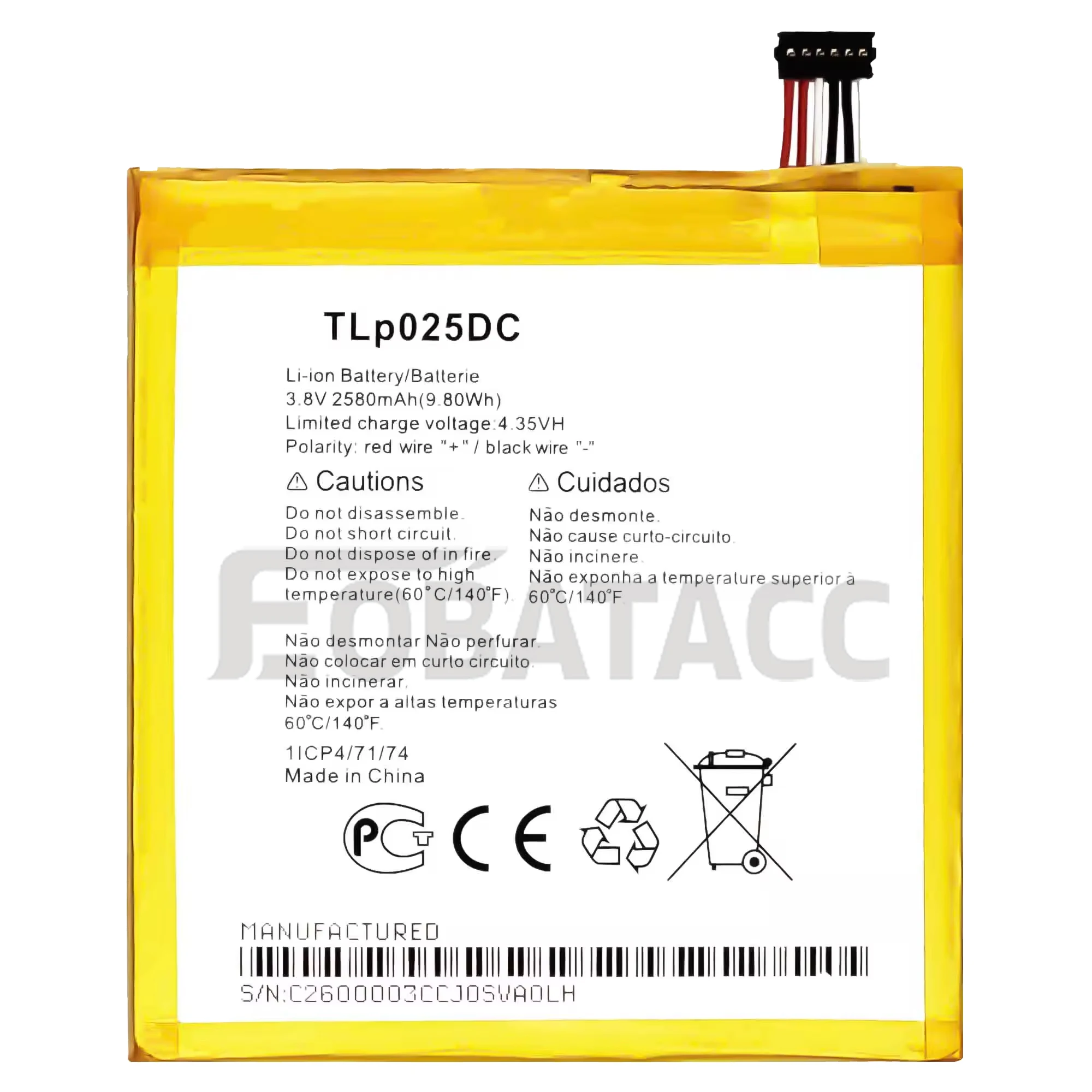 100% Новый оригинальный аккумулятор TLP025DC для Alcatel OT8050 9001 + Бесплатные инструменты