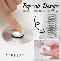 kruggo pop up bathroom sink stopper stainless steel universal bounce core basin drain filter hair catcher deodorant bath stopper