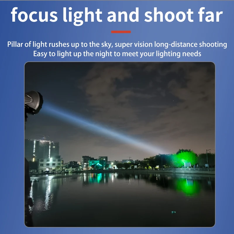 Мощный фонарик Ультраяркий многофункциональный портативный водонепроницаемый