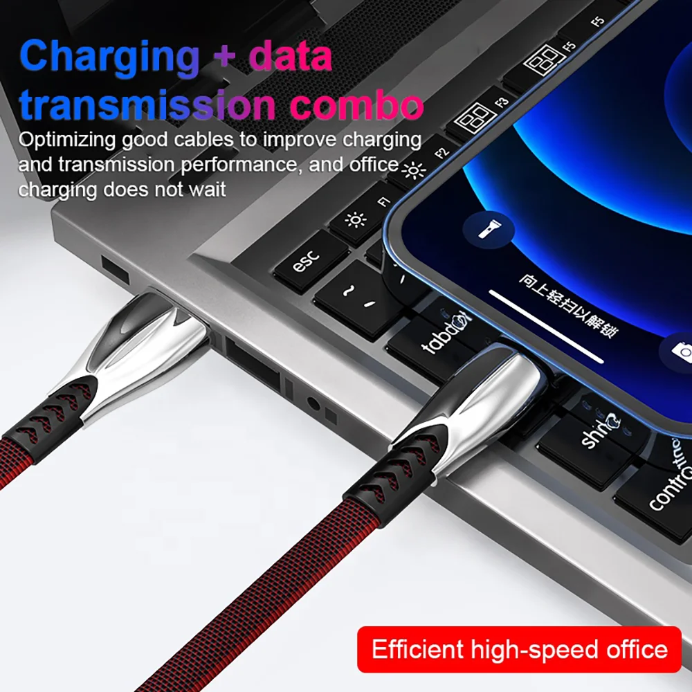 Zinc Alloy 5A40W Fast Charging Cable Type C USB Micro Cable for Samsung Xiaomi Huawei Mobile Phone Accessories Charger USB Cable