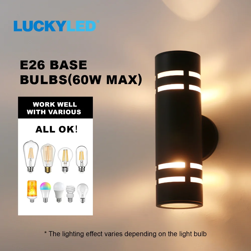 LUCKYLED водонепроницаемый настенный светильник с цоколем E26/E27