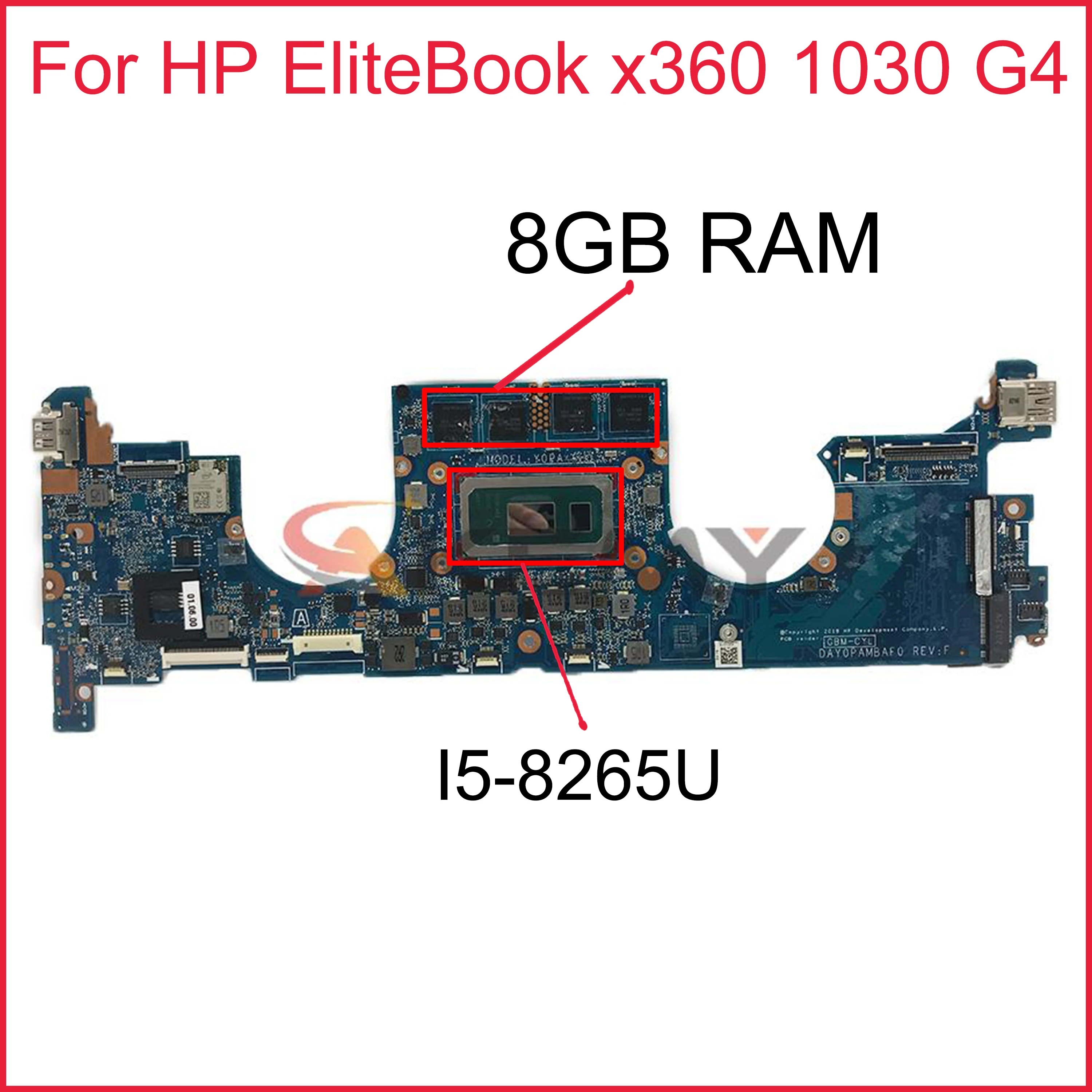 

100% working for HP EliteBook x360 1030 G4 laptop MOTHERBOARD with i5-8265u +8G ram DAY0PAMBAF0 tested ok