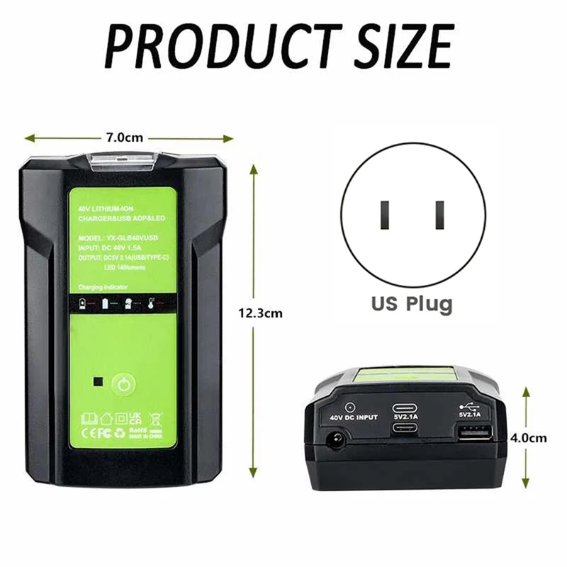 Адаптер GLB40V для Greenworks Glibo 36-40 В литиевые батареи защита от перезаряда