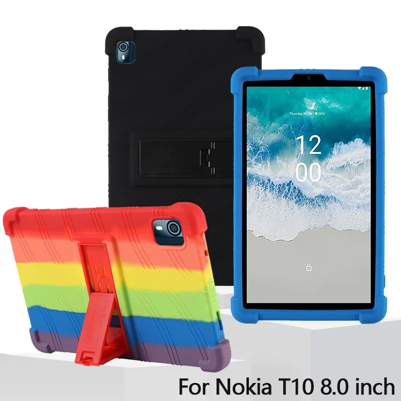 

Silicon Cover Case with Kickstand For Nokia T10 8" Tablet PC TA-1503 TA-1472 TA-1462 TA-1457 Shockproof Funda