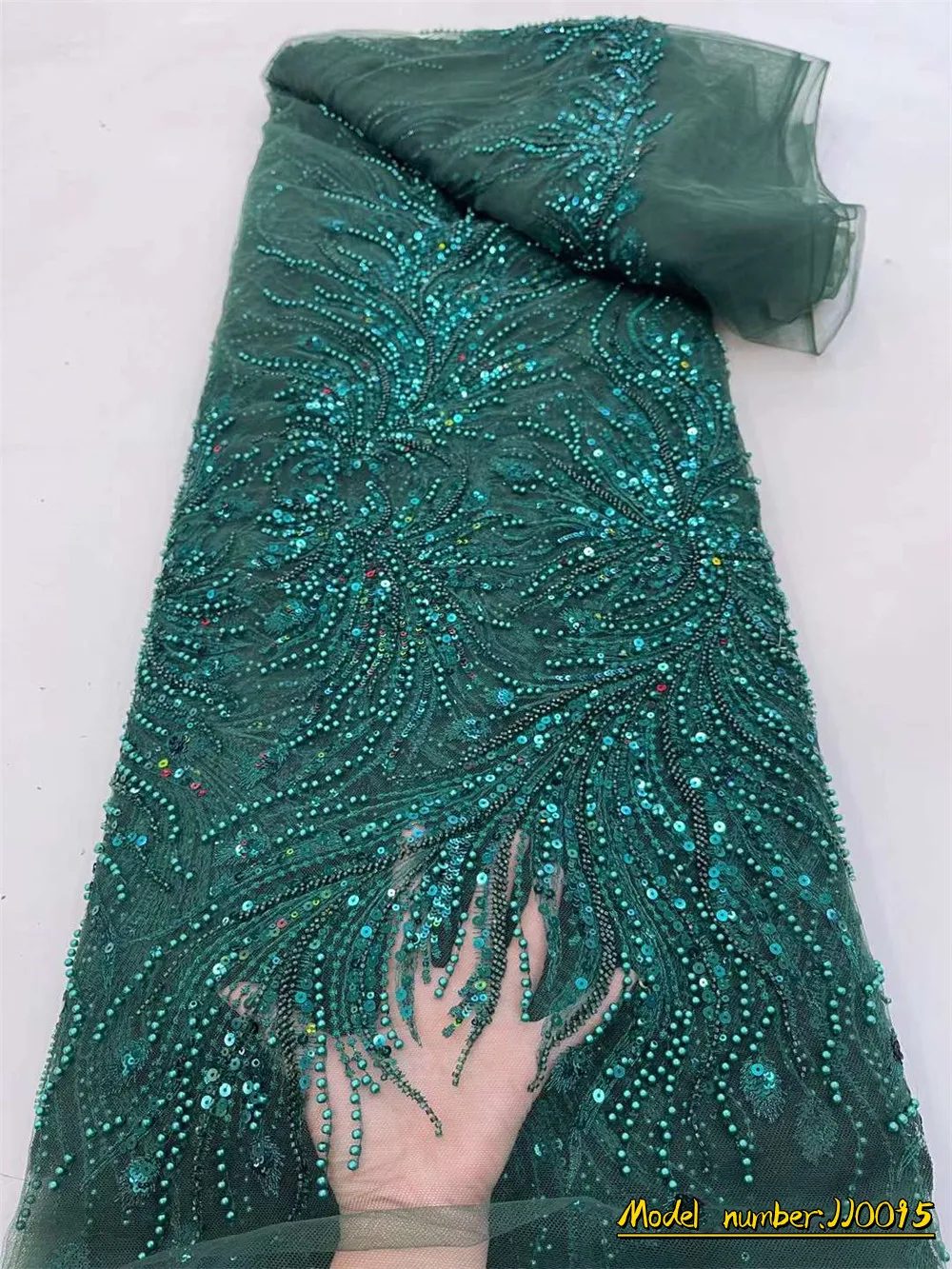 

Exquisite African Handmade Beads Laces Fabrics Luxury Nigerian Sequins Mesh Lace Fabric French Bride Tulle Lace For DIY Wedding