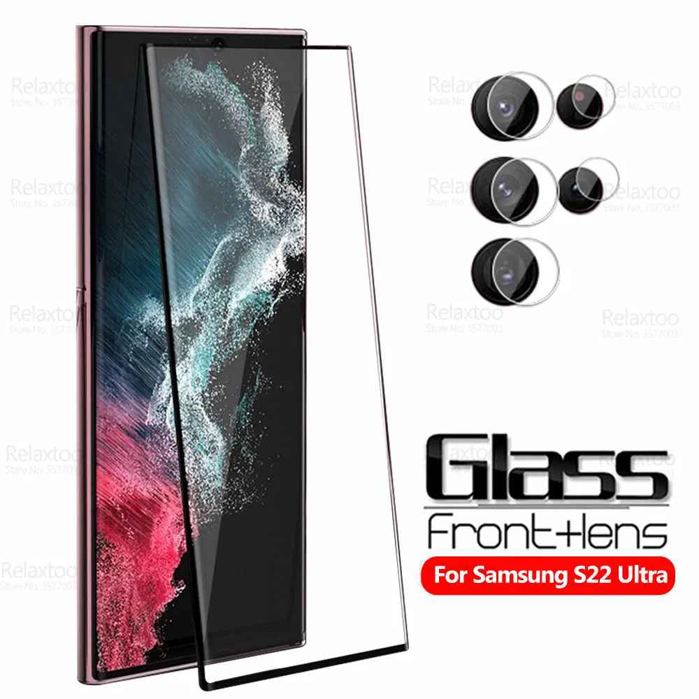 

Защитное стекло для камеры Samsung Galaxy S22 Ultra, стекло Sumsung S22Ultra S 22 S908B 5G 9D, изогнутая Защитная пленка для экрана телефона