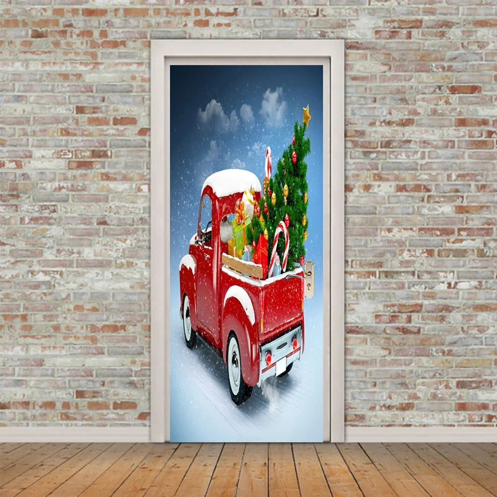 

1pc Door Stickers Adhesive Removable Door Decals Wallpaper Door Wall Mural for Living Room Bathroom