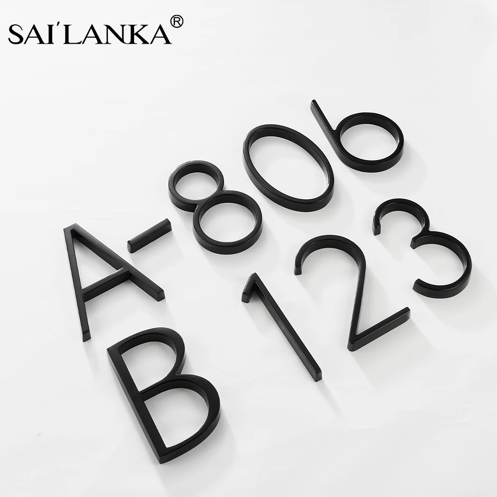 

SAILANKA Black House Numbers Letters Door Plates Floating Outdoor Address Sign Plate for Yard Door Plaque Number Modern Mailbox