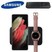 Original Fast Wireless Charger Double Pad for Samsung Galaxy S22 S21 S20 Ultra S10 Plus Note8 Smart Watch EP-P4300 15W