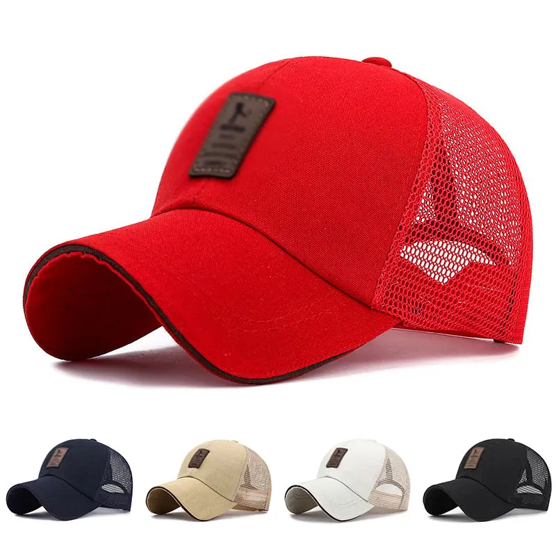 

Summer Women Men Mesh Baseball Cap Solid Snapback Label Stick Sunhat Outdoor Breathable Visor Net Cap Hip Hop Hats Casquette