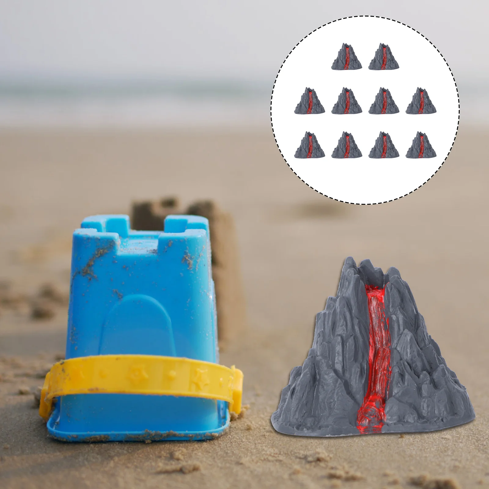 

10 Pcs Sand Table Accessories Model Mini Volcano Learning Toy Dinosaur Playset Decor Landscape Adornment Dollhouse Miniatures