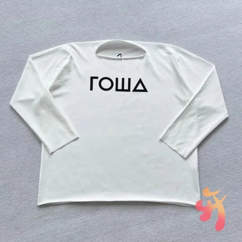 Реальные фотографии хлопковые цельные футболки с длинными рукавами и принтом