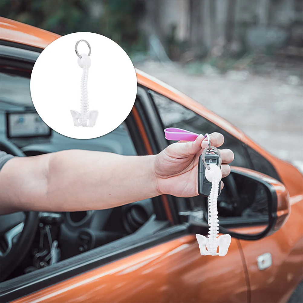 

Mini Spine Keychain White Small Human Spine Keychain for Men