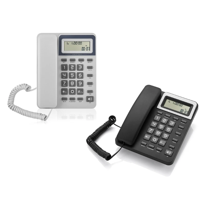 

TSD813 Desktop Corded Landline Phone with LCD Display Call Calculator Functions for Home Office Hotels