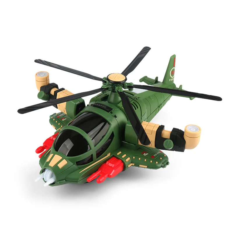 

Children's Electric Stunt Deformation Combat Aircraft Music Lighting Universal Rotating Military Helicopter Toy Birthday Gift
