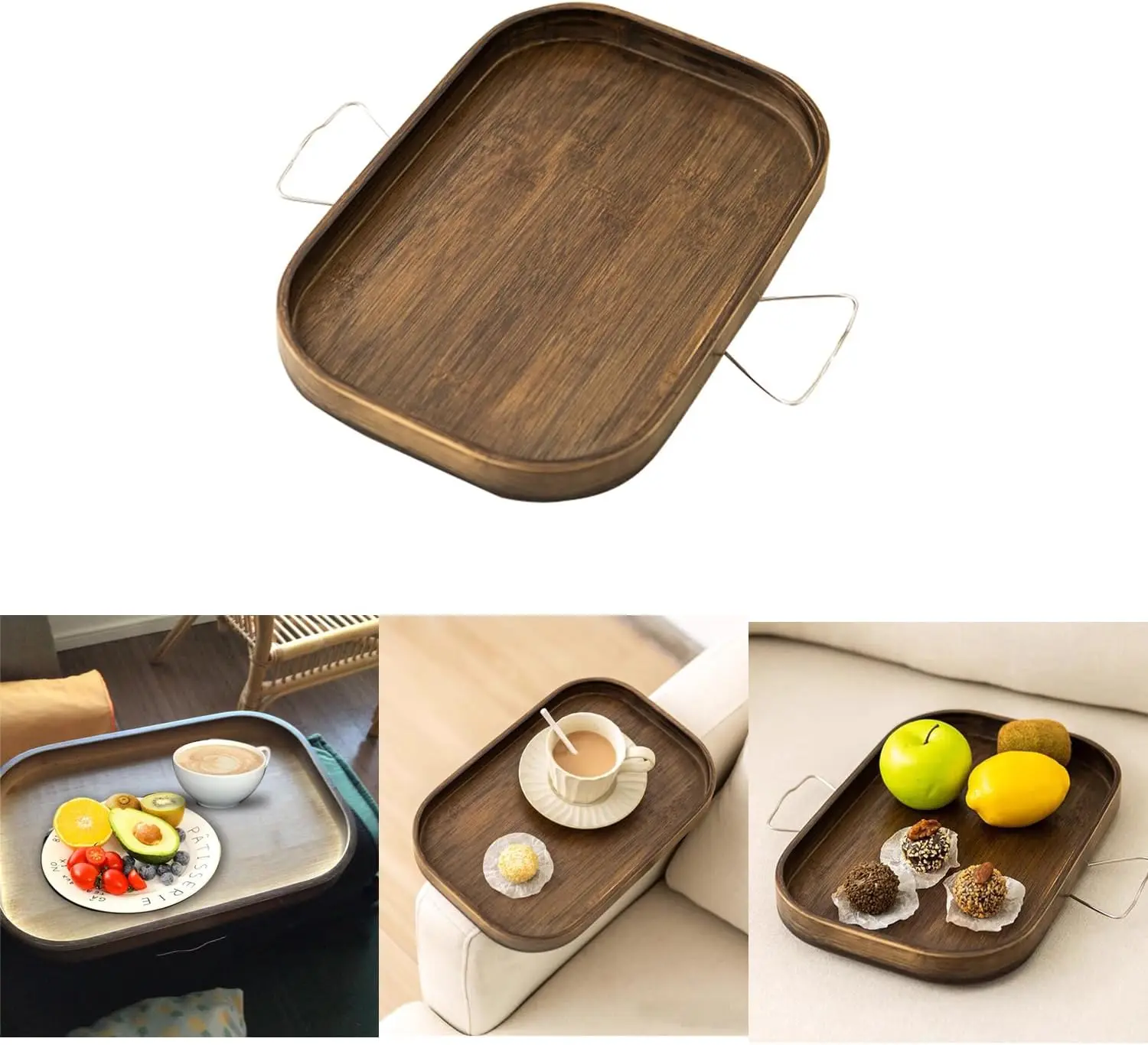 

Bamboo Sofa Arm Tray Table,2 in 1 Sofa Serving Trays Couch Armrest Tray Coffee Drinks Table Tray Coffee table led Table top Tabl