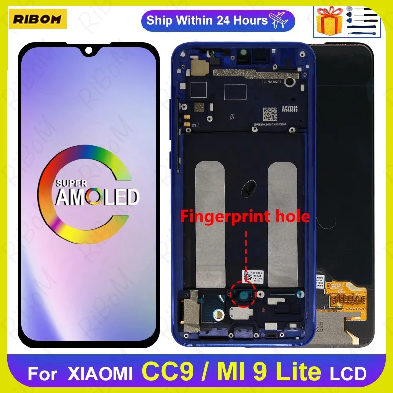

New 6.39" AMOLED For Xiaomi Mi 9 Lite Display LCD Touch Screen Digitizer Assembly For Xiaomi Mi CC9 LCD M1904F3BG