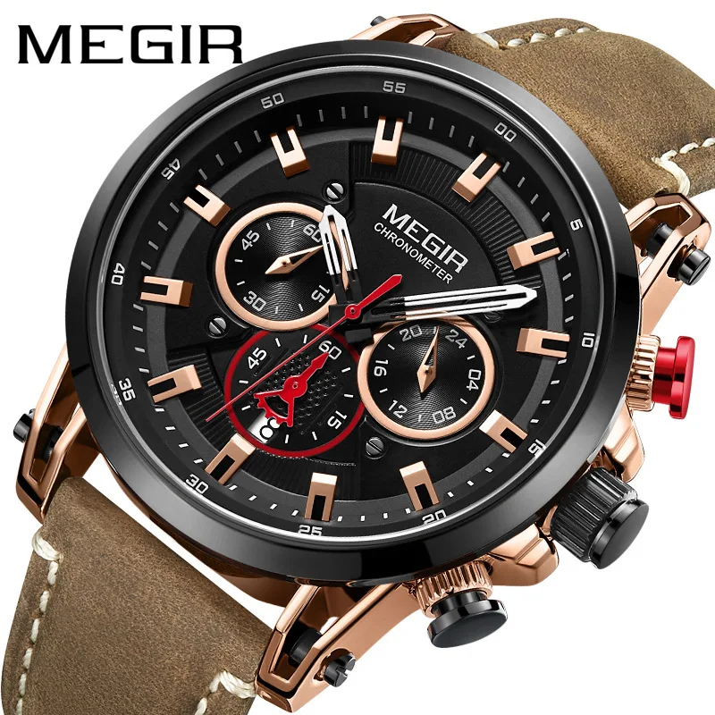 

Megir Fashion Men Watches Top Brand Luxury Date Male Quartz Clock Chronograph Sport Mens Wrist Watch Hodinky Relogio Masculino