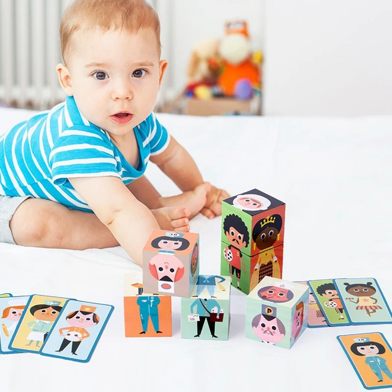 

Kids Wooden Characters Matching Puzzle Toys Educational Learning Toys Parent-Child Interactive Game Activity
