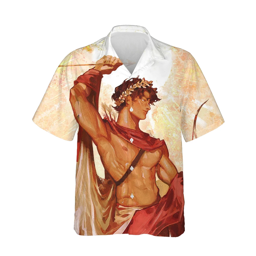

Jumeast 3d гавайская рубашка с рисунком древней греческой мифологии, мужские винтажные модные рубашки с коротким рукавом, Аполлон боги, повседн...