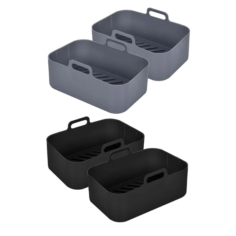 

Silicone Mold for air fryer liner Basket Reusable Oven Baking Tray Non-stick Pizza Grill Pan Mat Kitchen Accessories 2x