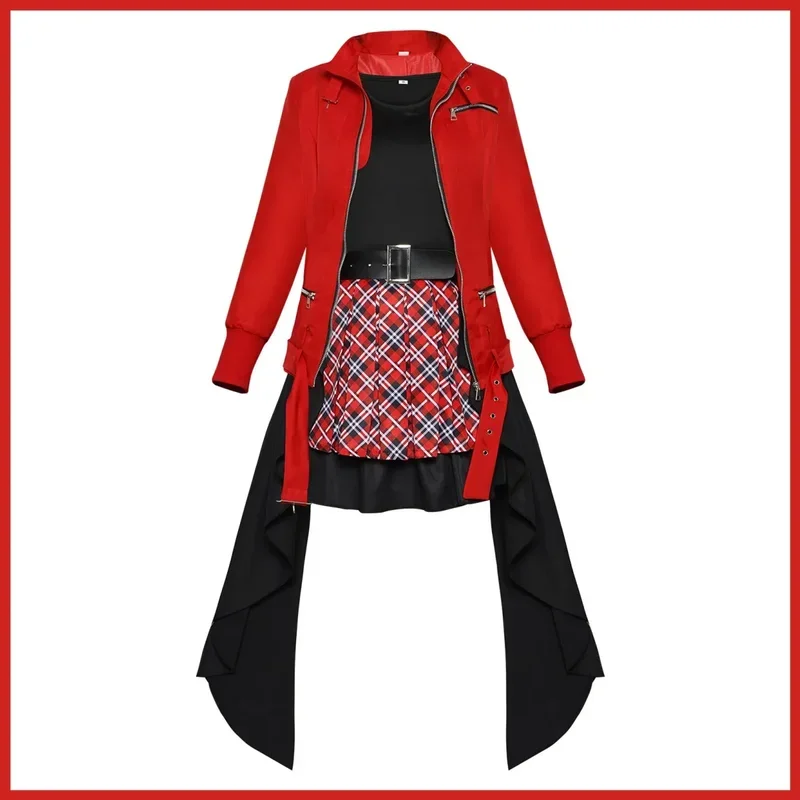 FC6Аниме Guilty Crown Yuzuriha Inori Косплей Костюм Красные шорты Пальто Юбка Униформа Женщина