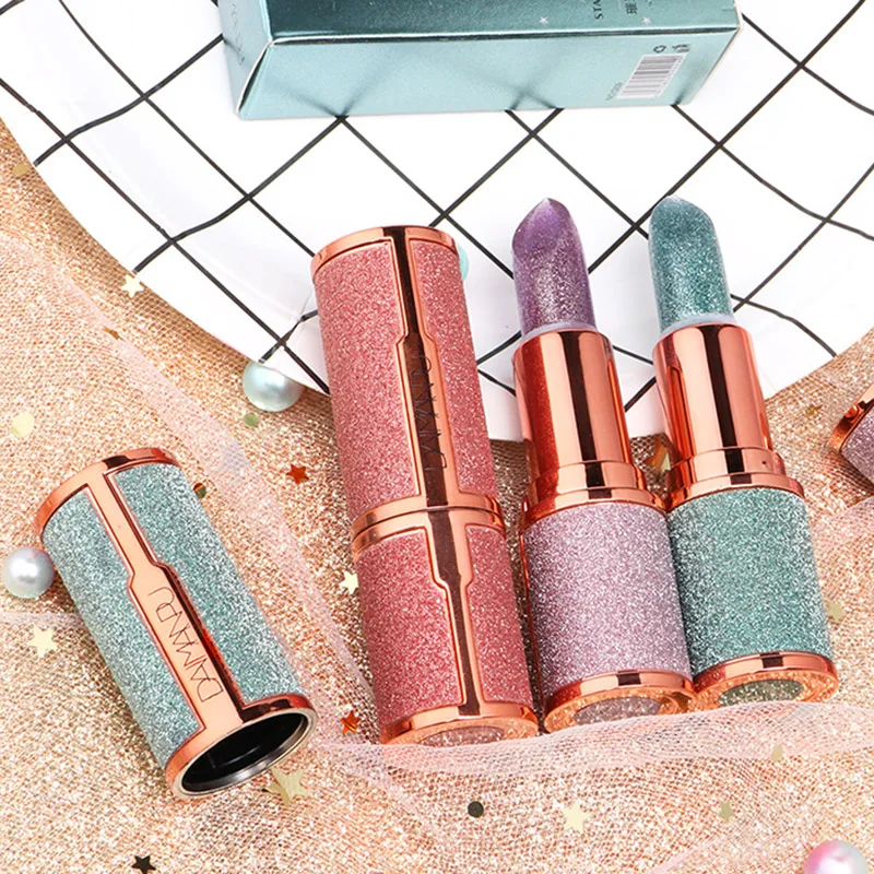 

Star Diamond Lipstick Temperature Changing Color Long Lasting Glitter Water Nude Makeup Moisturizing Lip gloss Cosmetics Female