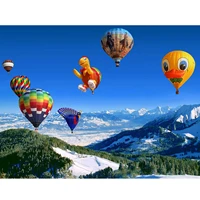 5d diamond painting mountaintop trees and hot air balloons full drill by number kits diy diamond set arts craft decorations