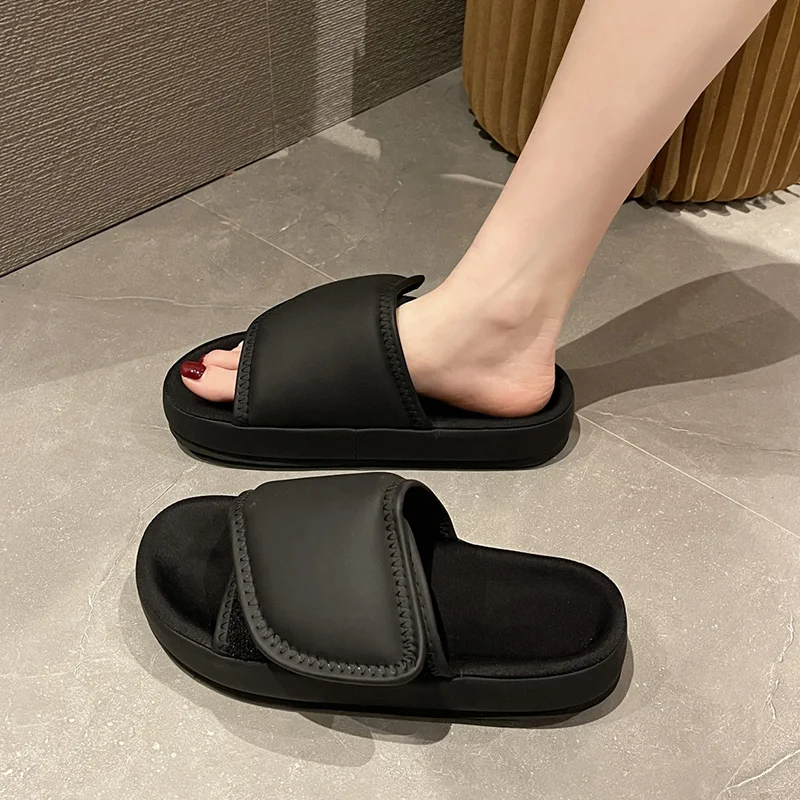 

Сланцы женские на плоской подошве, мягкие кроссовки из мягкой ткани, на резиновой подошве, на липучке, пляжная обувь, Su, лето 2023