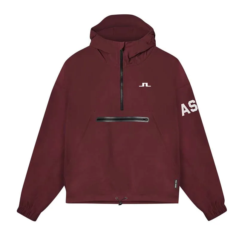 Men's Pullover Spring Autumn Golf Polo Men Sweater Hoodie Zip Coat Waterproof Loose Solid Color Printing Jacket