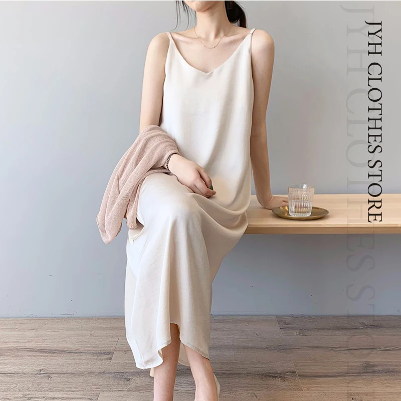 

Sexy Solid Spaghetti Strap Dress Women Backless Party Sling Robe Satin Sling Strap Dresses Ropa Mujer Sukienki Letnie Robe Femme