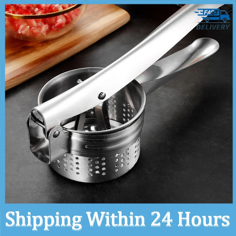 

1Pcs Press Juicer Vegetable Squeezer High Quality Stainless Steel Stuffing Dehydrator Potato Masher Ricer Fruit Kitchen Supplies