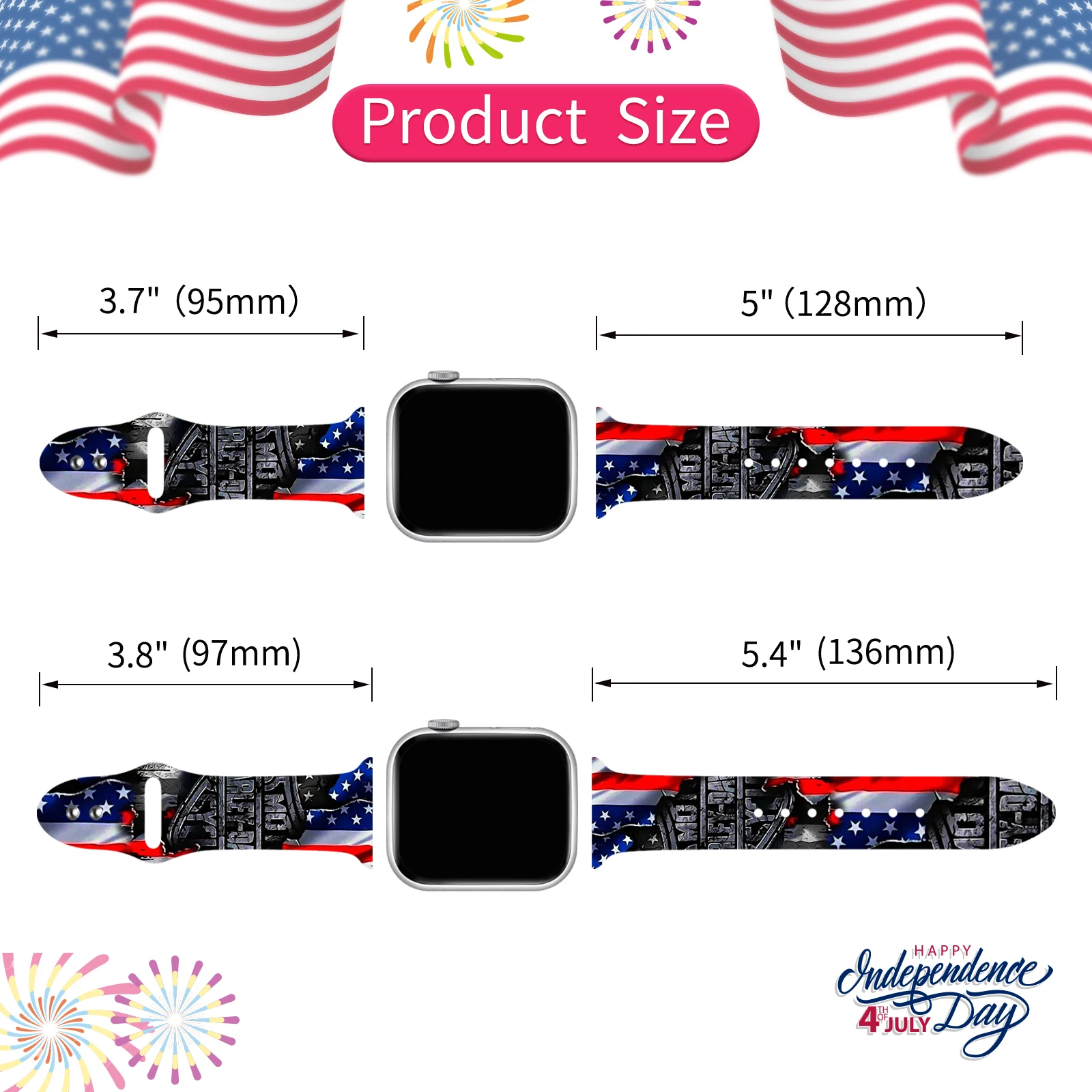 National Flag Silicone Strap for Apple Watch 8 7 6 SE 5 4 3 Band Soft Bracelet for iWatch 38mm 40mm 42mm 45mm Watchband