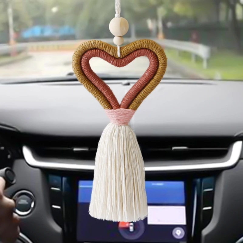 

68 мкФ в форме сердца автомобильный подвесной орнамент кисточки Шарм для зеркал заднего вида подвеска ручной работы Декоры