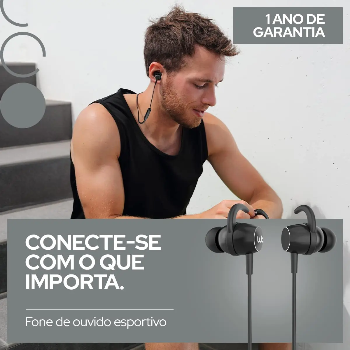 

NEW Fone de ouvido bluetooth In-ear Ivor Intra-Auricular Sem fio Esportivo Design Minimalista Bateria 7h Ponteiras magnét
