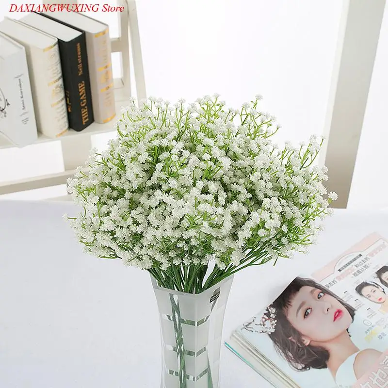 

3 pcs Artificial Silk Gypsophila Flower Wedding Home Decor DIY Wreath Gift Clipart Simulation Flower Handicraft Bride flowers
