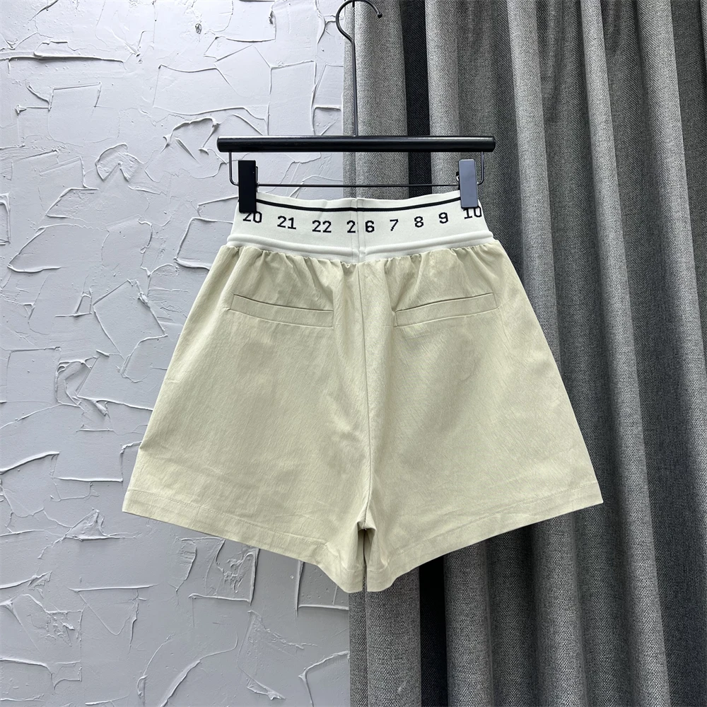Korean Style Casual Dark Gray Elastic High Waist Shorts Female Summer 2023 New Harajuku Loose Pocket Wide Legs Hot Pants Fashion