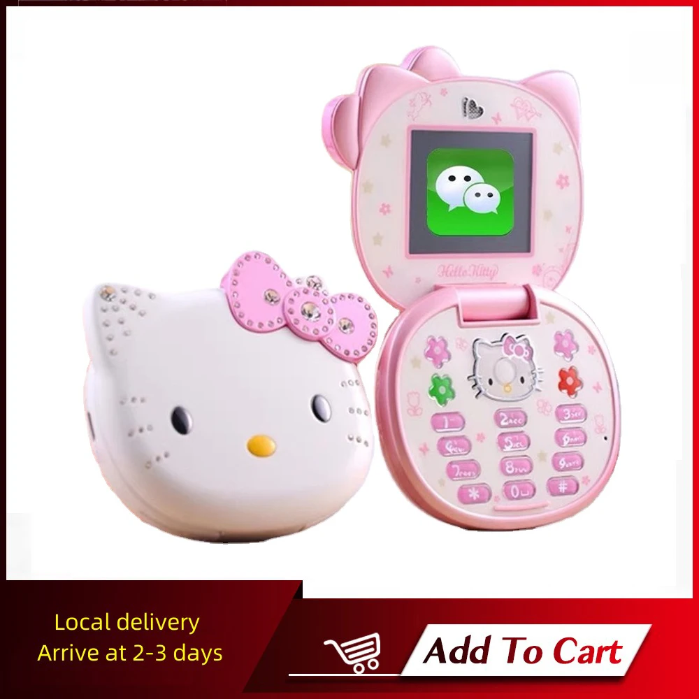 Cute Mini Girl Mobile Phone Quad Band Flip Cartoon Kids Children Dual Sim 2G GSM Keyboard Botton Unlocked CellPhone