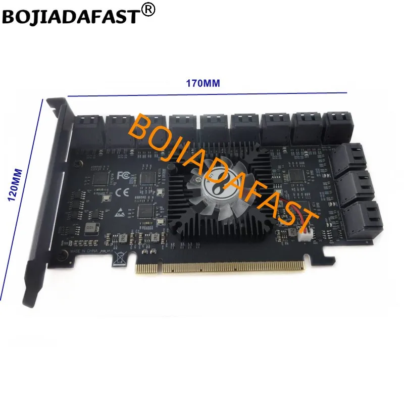 24 разъема SATA 3.0 к PCI-E 16X PCI Express X16 Контроллер расширения Riser Card 6 Гбит/с для жесткого