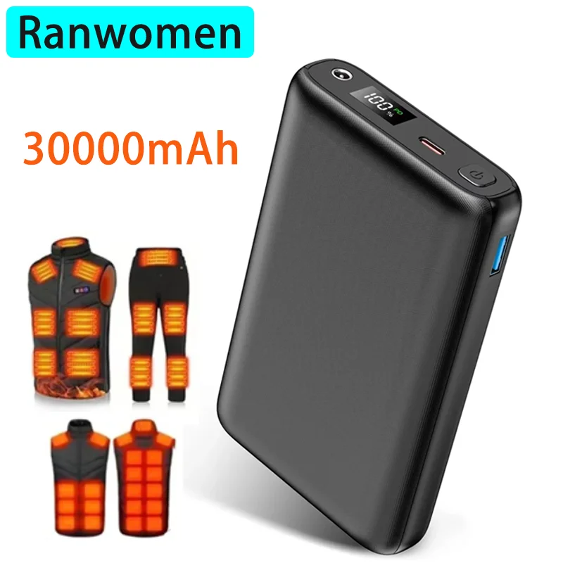 PowerBank 30000 мАч Портативный порта постоянного тока Светодиодный дисплей USB-C и