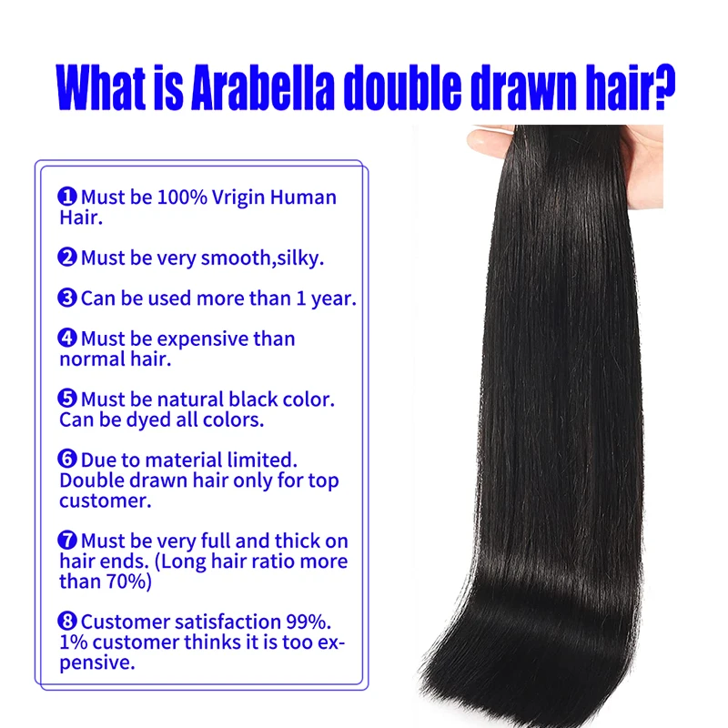 100% натуральные человеческие волосы для наращивания с двойным плетением черные