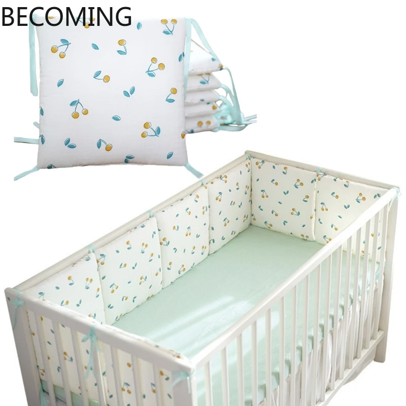 

6 Pcs Baby Soft Cotton Crib Bumper Newborn Bed Cot Protector Pillows Infant Cushion Mat Nursery Bedding Room Decor Drop Shipping