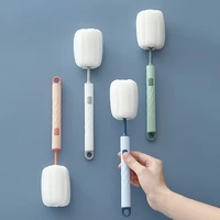long handle brush sponge scrubber glass cleaner water bottle coffee mug washing tool home kitchen accessory removable cup brush